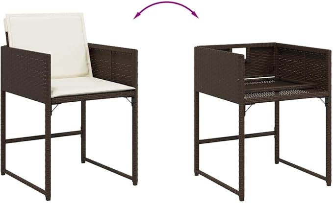 11-Piece Garden Dining Set Brown Outdoor Furniture Set PE Rattan Comfort Style for Outdoor Dining Garden Seating