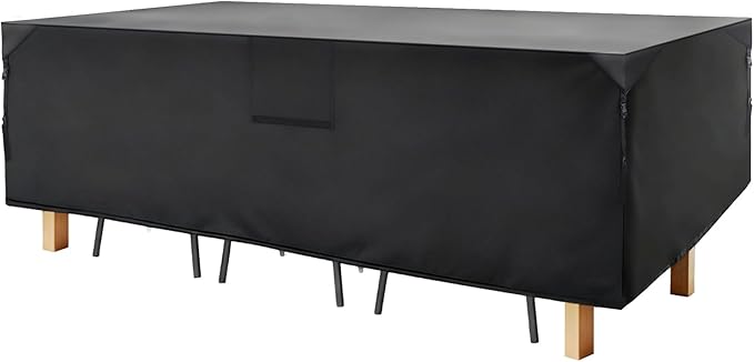 NEWBULIG Waterproof Patio Furniture Covers, Heavy-Duty 600D 108"L x 82"W x 28"H All-Weather Outdoor Furniture Cover Anti-UV with Air Vent for Couch, Sectional Sofa, Table and Chair, Black