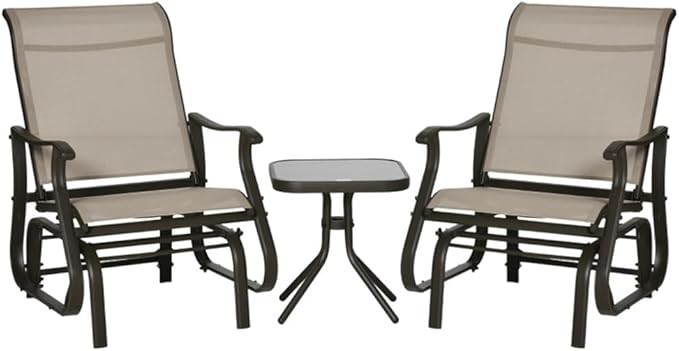 Outdoor Chairs Set Bistro Set 3 Pieces Patio Conversation Set Furniture Set for Balcony Chairs and Table, Bistro Set, Outdoor Furniture Set with Porch Chairs and Coffee Table for Deck Garden Poolside