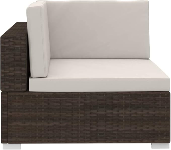 Patio Sofa Set with Cushions,Outdoor Patio Furniture,Conversation Furniture,Patio Furniture Sets,for Terrace,Garden,Backyard,4 Piece Poly Rattan Brown