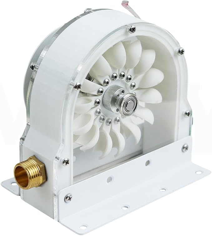 100W Max Micro Hydro Generator 1-36V DC Disc Ironless Permanent Magnet Water Turbine 50-2000RPM Low Starting Pressure for Tap Water Creek River Outdoor Camping