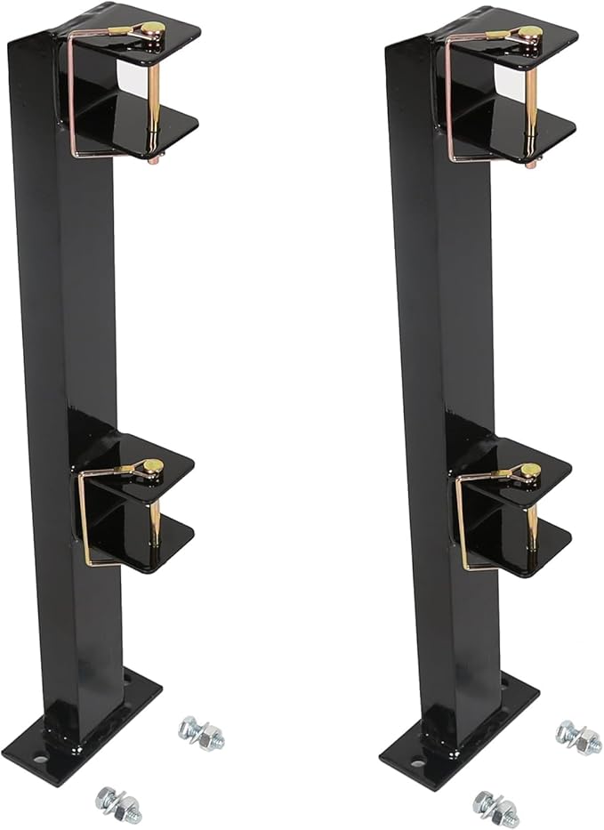 KUAFU 2 Place Weeder Trimmer Racks Holders Hold for Open Landscape Trailer Truck Edgers Pole Saws Tree Trimmers Black