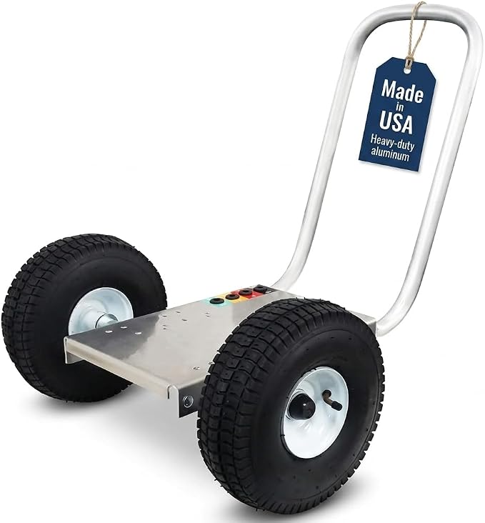 Ultimate Washer Professional Pressure Washer Cart Frame with Wheels and Push Handle (10 x 15, Silver)
