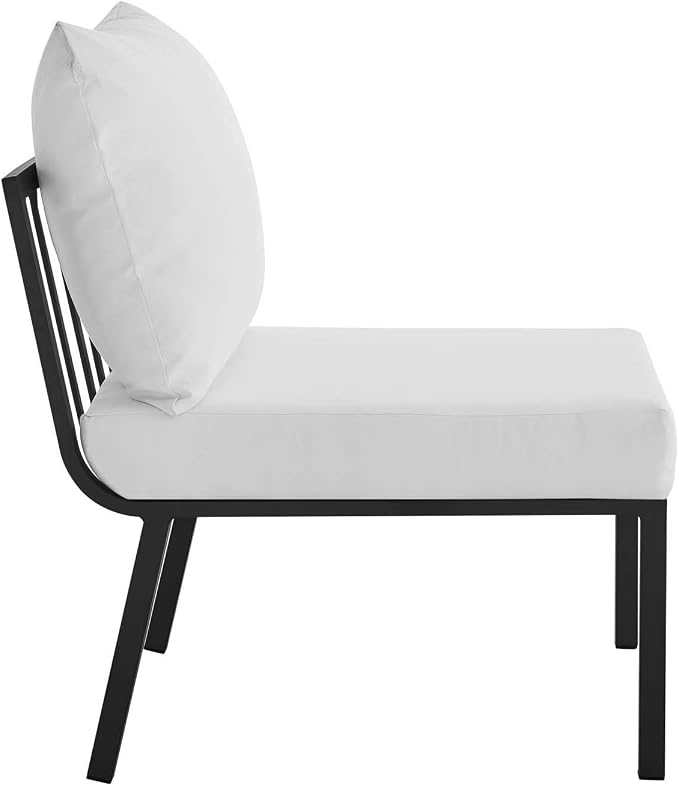 Modway Riverside 7 Piece Outdoor Patio Aluminum Set, 85.5 x 114 x 28, Gray White