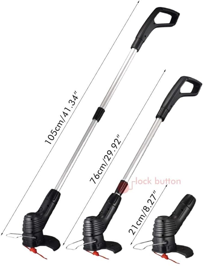 Electric Weed Wacker Cordless Stringless Garden Tool Cordless Lawn Trimmer Cordless Rechargeable Grass Trimmer String Grass Trimmer with 20 Blades for Garden Lawn Weeding (USB Charging)