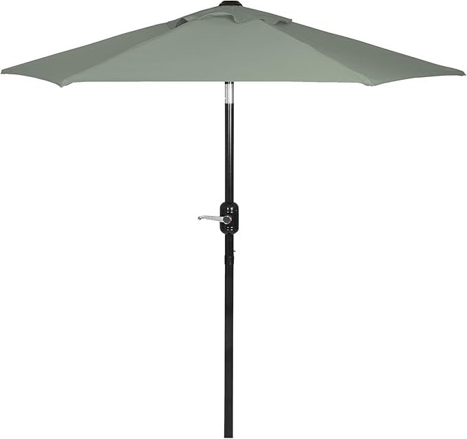 6 Ft Outdoor Patio Umbrella, Easy Open/Close Crank and Push Button Tilt Adjustment - Olive Market Umbrellas