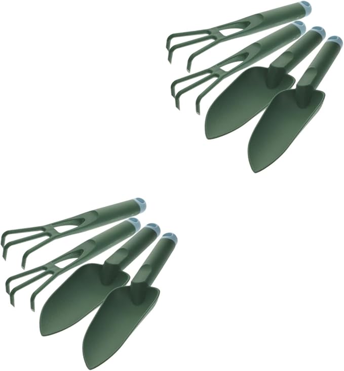 GANAZONO 4sets Ergonomic Plastic Hand Trowel Rake for Gardening Lightweight Tools for Planting Loosening Soil and Transplanting for Use Gardening Kit