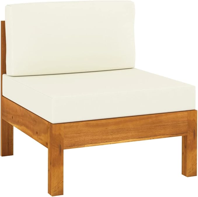 Patio Lounge Set with Cream White Cushions,Outdoor Patio Furniture,Outdoor Chat Conversation Set,for Patio,Backyard,Garden,Outdoor,6 Piece Acacia Wood