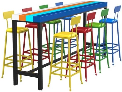Modern Solid Wood Bar Table - Vibrant Rectangular Counter-Height Dining Table for Kitchen Island, Balconies & Outdoor Bars, 15.7x78.7in, No Stools Included