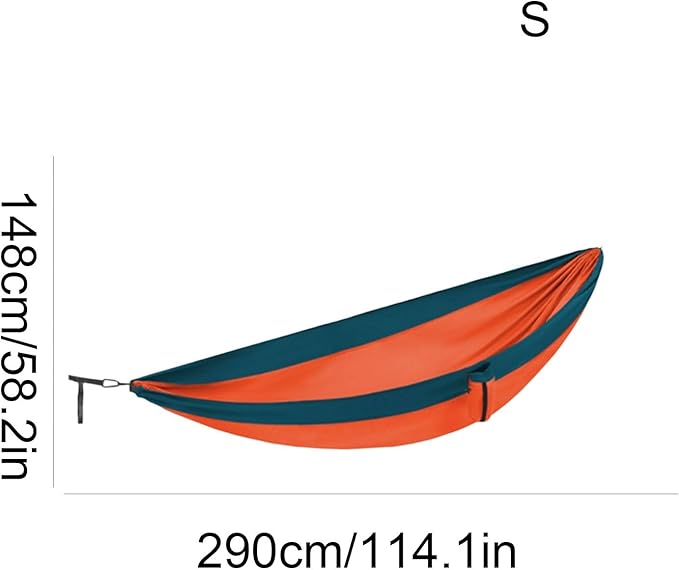 Portable Polyester-Cotton Blend Hammock Lightweight with Side Storage Bag Outdoor Camping Portable Tree Hanging Hammock Comfortable(Blue,S)