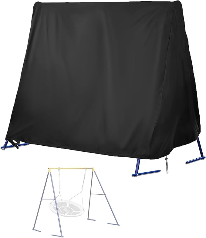 Kasla Outdoor Swing Cover, Waterproof and Heavy-Duty, Cover for Patio A Frame Swing Set & Porch Glider Hammock & Porch Swing Stand - 84" Lx63 Wx70 H