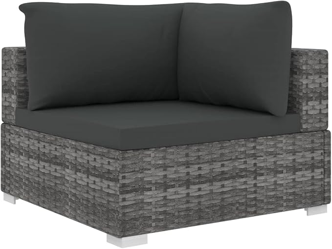 Patio Lounge Set with Cushions,Outdoor Furniture,Outdoor Furniture Sets,Patio Conversation Sets,for Garden,Deck,Backyard,13 Piece Poly Rattan Gray