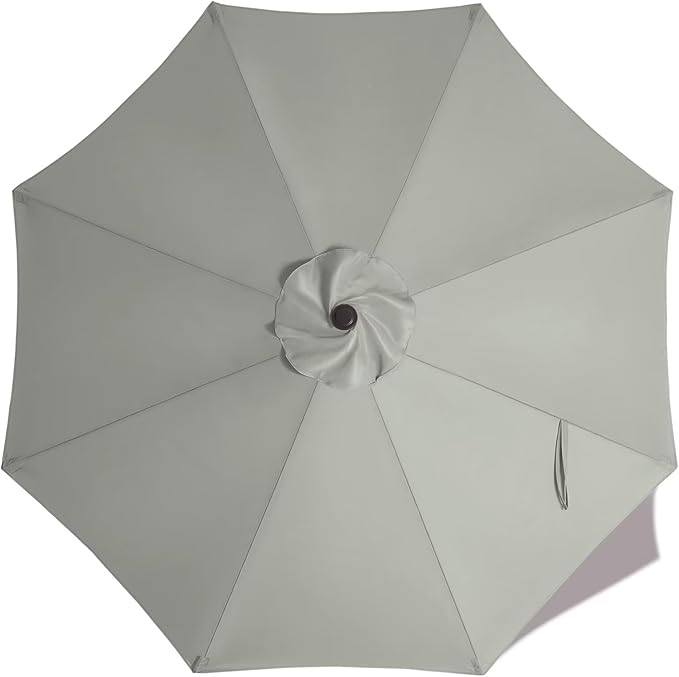 ABCCANOPY 9ft Outdoor Umbrella Replacement Top Suit 8 Ribs (Gray)