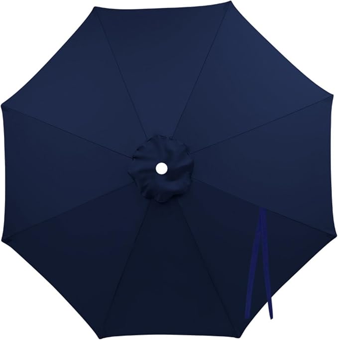 Patio Umbrella Replacement Canopy 6.6ft 7ft 8.2ft 9.2ft 9.8ft for 6/8 Ribs, Market Umbrella Top Cover, UV Protective Waterproof Polyester Fabric, Canopy Only