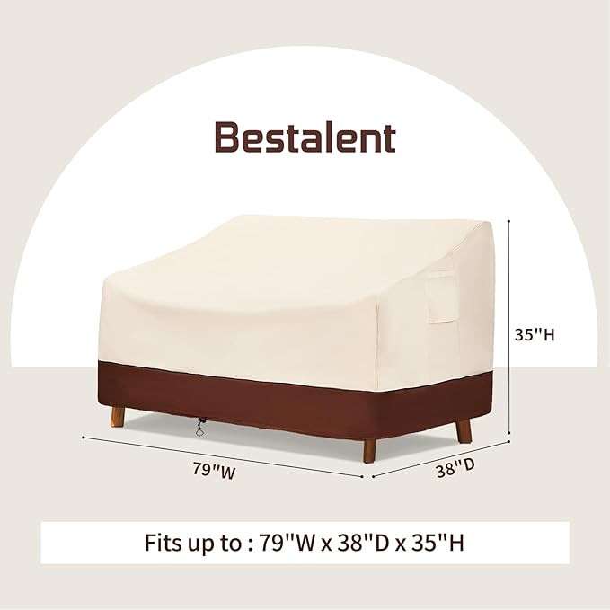 Patio Furniture Sofa Covers Waterproof,3-Seater Outdoor Sofa Covers Fits up to 79W x 38D x 35H inches