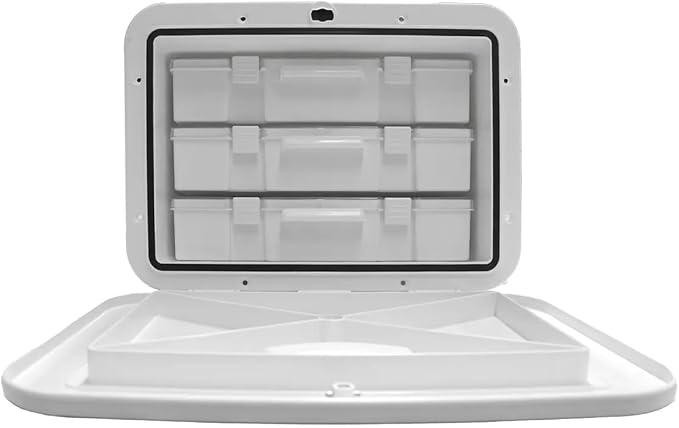 Oceansouth Hatch Tackle Tray Storage Box (with 3 Large Tackle Boxes)