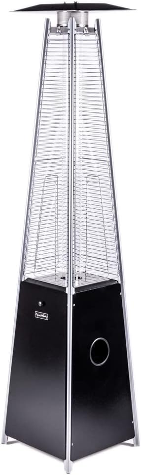 Patio Heaters for Outdoor Use, 40000 BTU Outdoor Heaters for Patio with Wheels, Quartz Glass Tube Outside Heater for Deck Backyard Commercial, Hammered Black