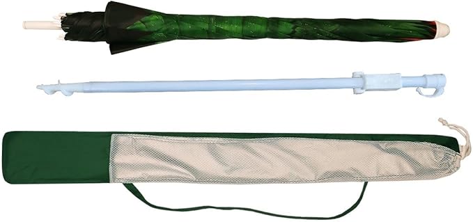 Sand Anchor 6.5 ft. Beach Umbrella with Tilt and Height Adjustable Connector UV Protection UPF 50+ (Banana Leaf).