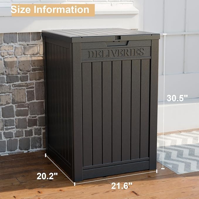 EasyUp Package Delivery Box Outdoor with Lockable Secure Waterproof & UV-Resistant,Anti-Theft Parcel Large Double Wall Resin Outdoor Package Delivery for Porches, Patios,Curbside