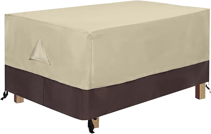ABCCANOPY Patio Coffee Table Cover, Universal Outdoor Small Table Cover, Waterproof & Dustproof, Beige Brown, 42x24x18