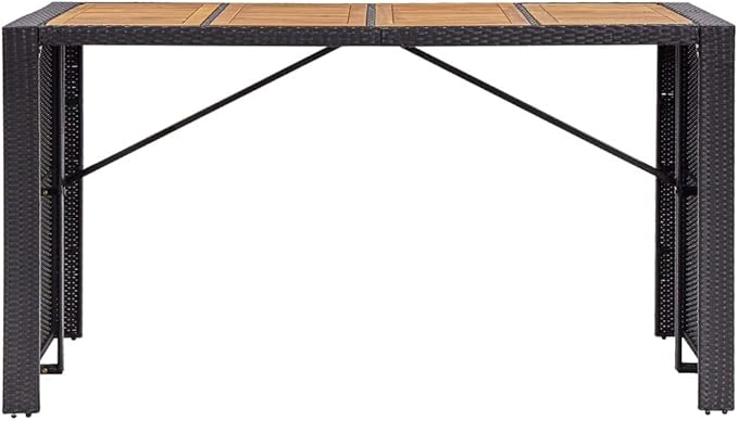 Patio Bar Set with Cushions,Patio Lounge Set,Outdoor Furniture,Outdoor Furniture Sets,Patio Conversation Sets,for Garden,Deck,Backyard,9 Piece Poly Rattan Black