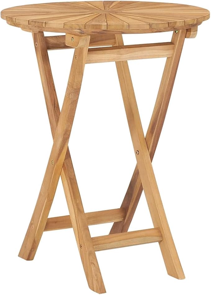 4-Piece Balcony Furniture Table Set with Solid Teak Wood and Foldable Design for Outdoor Patio Use
