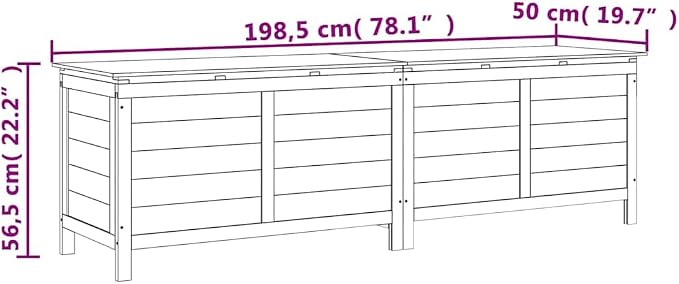 Outdoor Garden Storage Box, 78 inch Large Deck Box for Patio Cushions, Solid Fir Wood Storage Container, Water-Resistant Organizer for Backyard, Garden Furniture, Brown