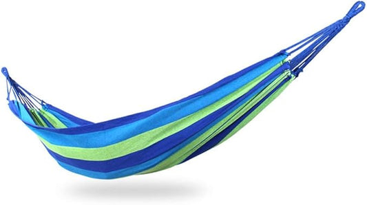 Camping Hammock, Hammock Outdoor Camping Rope Canvas Hanging Chair Indoor Dormitory Single Swing Bedroom Hammock Portable Outdoor Travel Camping Equipment(Blue)