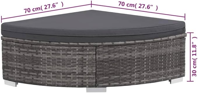 6 Piece Patio Lounge Set with Cushions, Front Porch Furniture Outdoor Sofa Sets Patio Conversation Set Porch Furniture Set for Exhibition Piazza Poolside Negotiation Area Poly Rattan Gray