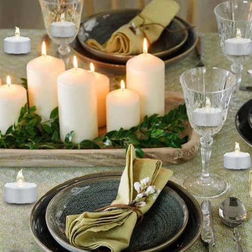 Flameless LED Tea Lights, 200 Pack Flickering Battery Powered Tealights Candles,Bright Electric Fake Candle,Last 200 Hours,for Weddings Homes Table Decoration (Warm White)