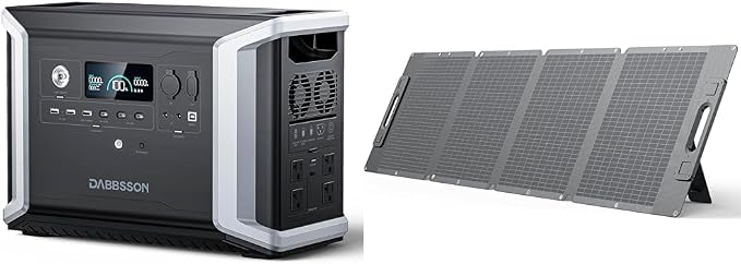 Dabbsson DBS2300 Plus Portable Power Station with 210W Solar Panel, 2330Wh EV Semi-Solid State LiFePO4 Battery,4x2200W AC Outlets(3000W with P-Boost), Solar Generator for Outdoor Camping, Home Backup