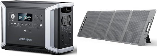 Dabbsson DBS2300 Plus Portable Power Station with 210W Solar Panel, 2330Wh EV Semi-Solid State LiFePO4 Battery,4x2200W AC Outlets(3000W with P-Boost), Solar Generator for Outdoor Camping, Home Backup