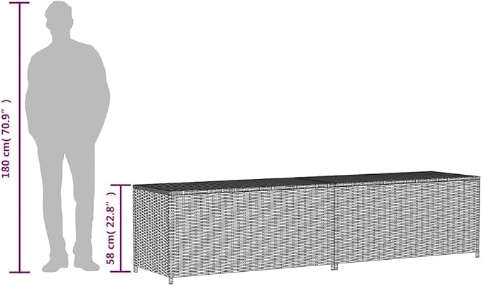 vidaXL Garden Storage Box, Outdoor Cushion Storage Box with Lid, Patio Furniture, Toy Chest, Modern Style, Mix Beige 123.9 Gal Poly Rattan