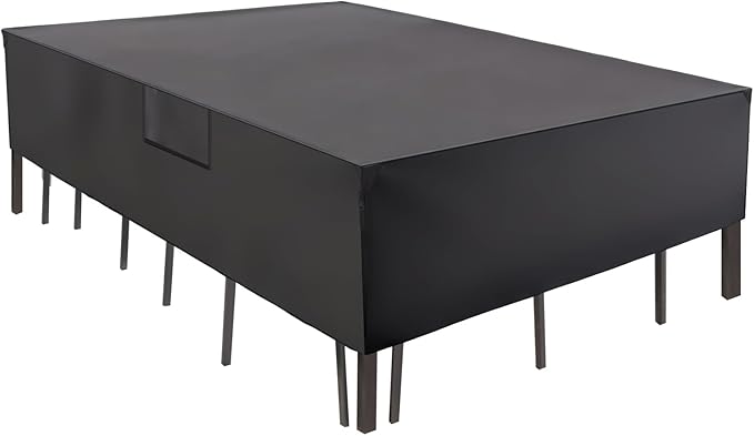 NEWBULIG Waterproof Patio Furniture Covers, Heavy-Duty 600D 126"L x 63"W x 28"H All-Weather Outdoor Furniture Cover Anti-UV with Air Vent for Couch, Sectional Sofa, Table and Chair, Black