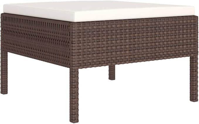 Patio Lounge Set with Cushions,Patio Furniture Sets,Patio Conversation Sets,Outdoor Furniture Sets,for Garden,Backyard,Outdoor,11 Piece Poly Rattan Brown