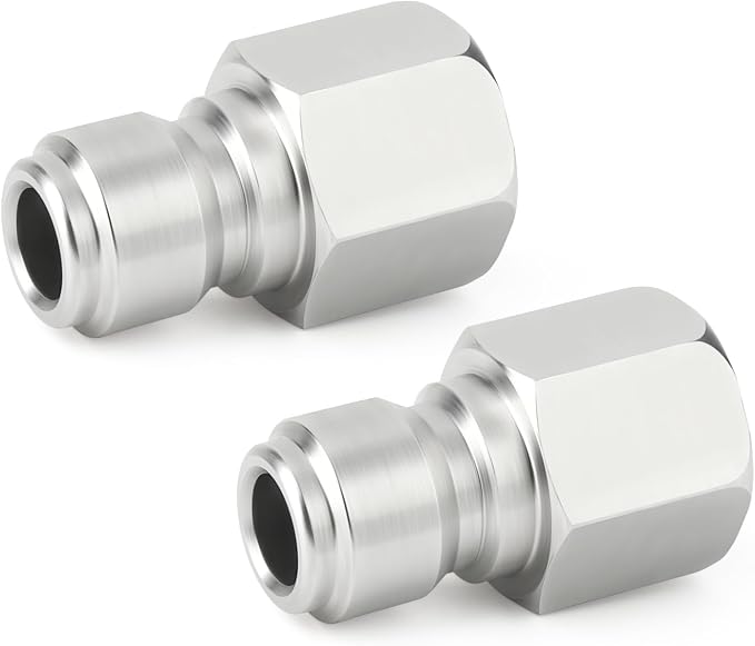 TAISHER 4PCS 304 Stainless Steel 1/4" Female NPT High Pressure Washer Quick Connect Plug for Pressure Washing Gun Hose Accessories