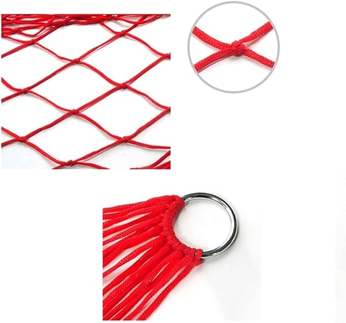 Portable Hammock Portable Hammock Meshy Rope Hammocks Sleeping Net Bed Hanging Nylon for Outdoor Beach Garden Backyard for Backpacking Beach (Color : Rojo)