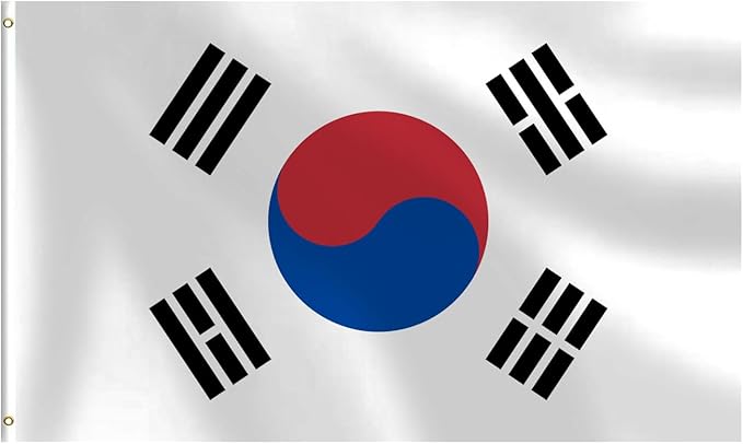 Korean Flag 3x5 FT Heavy Duty South Korea Flag Double Stitched Vivid Color Fade Proof Outdoor Decor With Brass Grommets(South Korea)