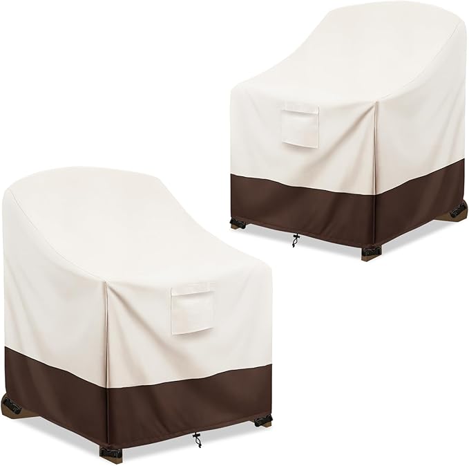 Patio Adirondack Chair Cover 2 Pack, 33W x 35D x 36H inches Waterproof Heavy Duty Outdoor Chair Covers,Adirondack Chair Covers for Outdoor Chair, Beige