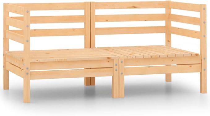 Patio Corner Sofas,Wooden Sofa,Patio Lounge Set,Outdoor Furniture,Patio Conversation Sets,for Garden,Deck,Backyard,2 pcs Solid Pinewood
