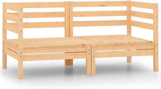 Patio Corner Sofas,Wooden Sofa,Patio Lounge Set,Outdoor Furniture,Patio Conversation Sets,for Garden,Deck,Backyard,2 pcs Solid Pinewood