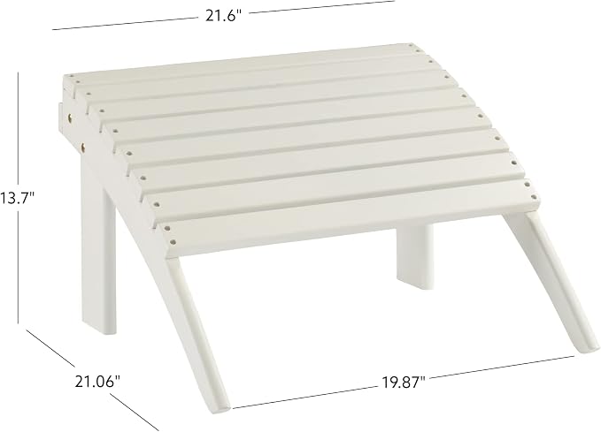 Linon Adirondack, White Ottoman,