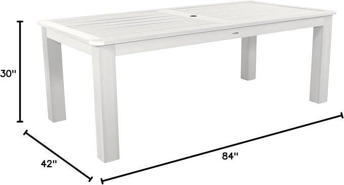 Highwood Rectangular Dining Table, Height, White