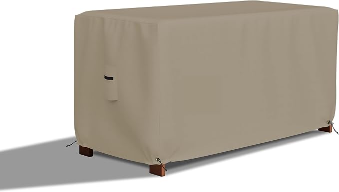 Covers & All Patio Deck Box Cover - Heavy Duty 12 Oz Waterproof Outdoor Yard Cushion Storage Box Protection 100% Weather Resistant with Air Pockets and Drawstring. (52" W X 27" D X 27" H, Beige)