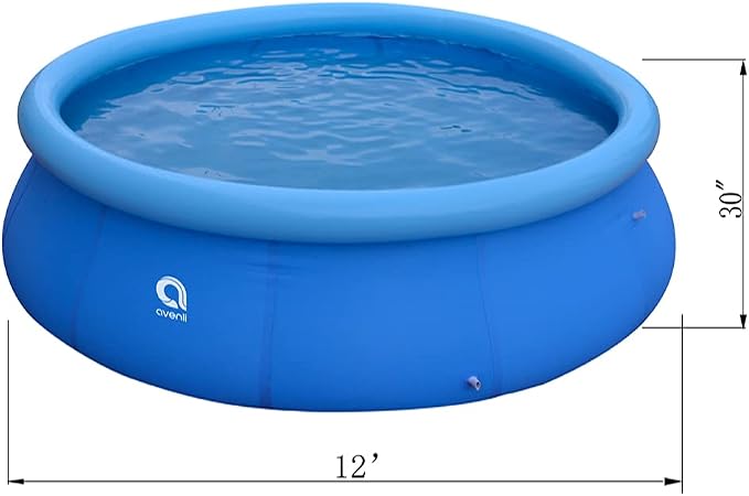 JLeisure Avenli 17808 12 Foot x 30 Inch 2 to 3 Person Capacity Prompt Set Above Ground Kids Inflatable Outdoor Backyard Kiddie Swimming Pool, 2 Pack