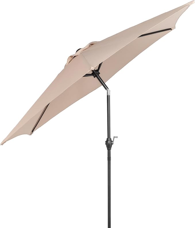 Outdoor Patio Umbrella, 7.5ft Sun Umbrella with Tilt Adjustment and Crank, 6 Ribs Outdoor Umbrellas for Patio, Deck, Garden，Yard, Poolside