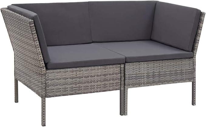 Patio Sofa Set with Cushions,Patio Lounge Set,Outdoor Furniture,Outdoor Furniture Sets,Patio Conversation Sets,for Garden,Deck,Backyard,8 Piece Poly Rattan Gray