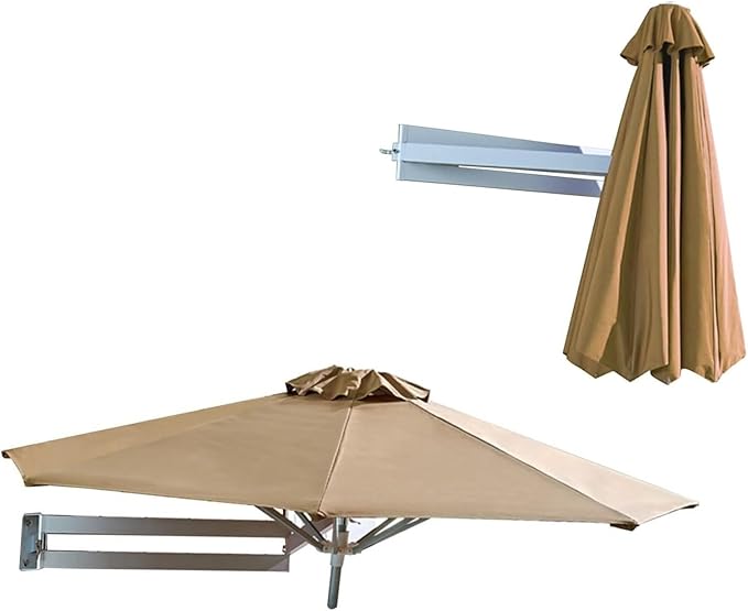 Wall-mounted Shading Umbrellas Sunshade With Adjustable Pole Outdoor Garden Patio Parasol Suitable For Gardens Courtyards Balconies Etc