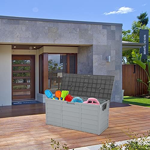 Outdoor Storage Deck Box, Weather Resistant Patio Storage, Large Capacity Garden Organizer, Rolling Utility Storage Chest, Heavy Duty Outdoor Container
