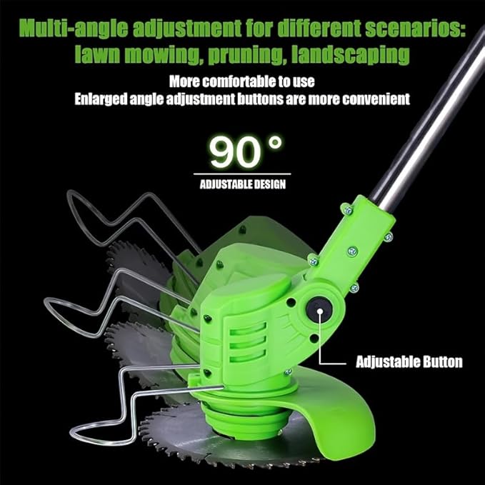 Electric Weed Wacker Cordless, 3-in-1 Weed Eater Electric String Trimmer Lawn with Battery, Charge, Multiple Blades for Yard Garden (2*Battery)